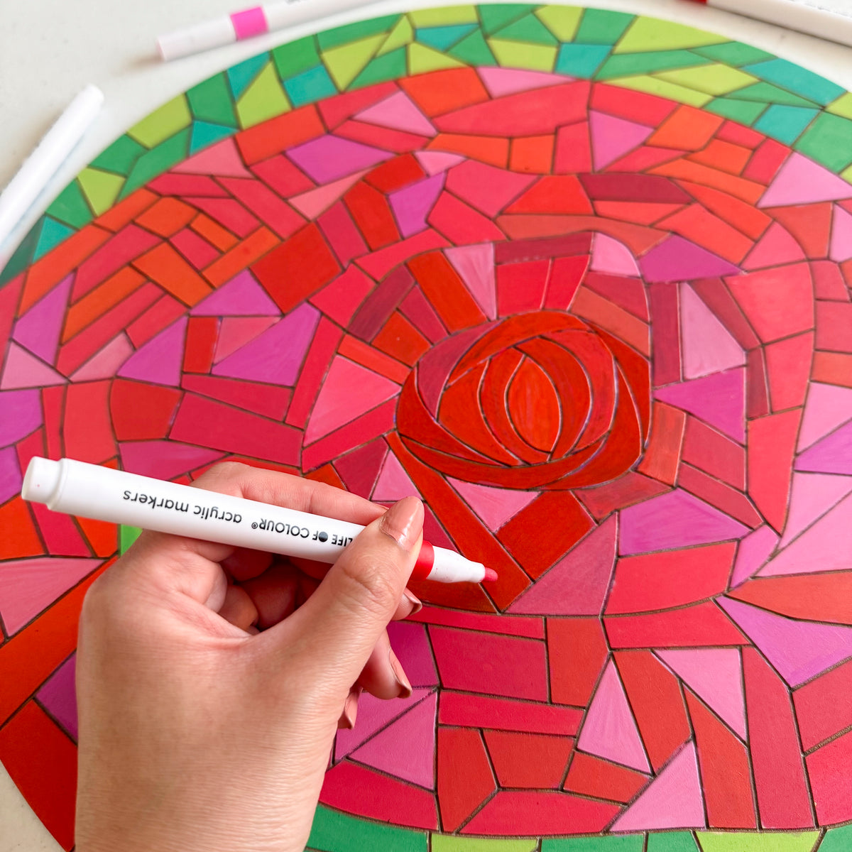 Life of Colour Mosaic Painting Kit - Flower Bundle with Acrylic markers