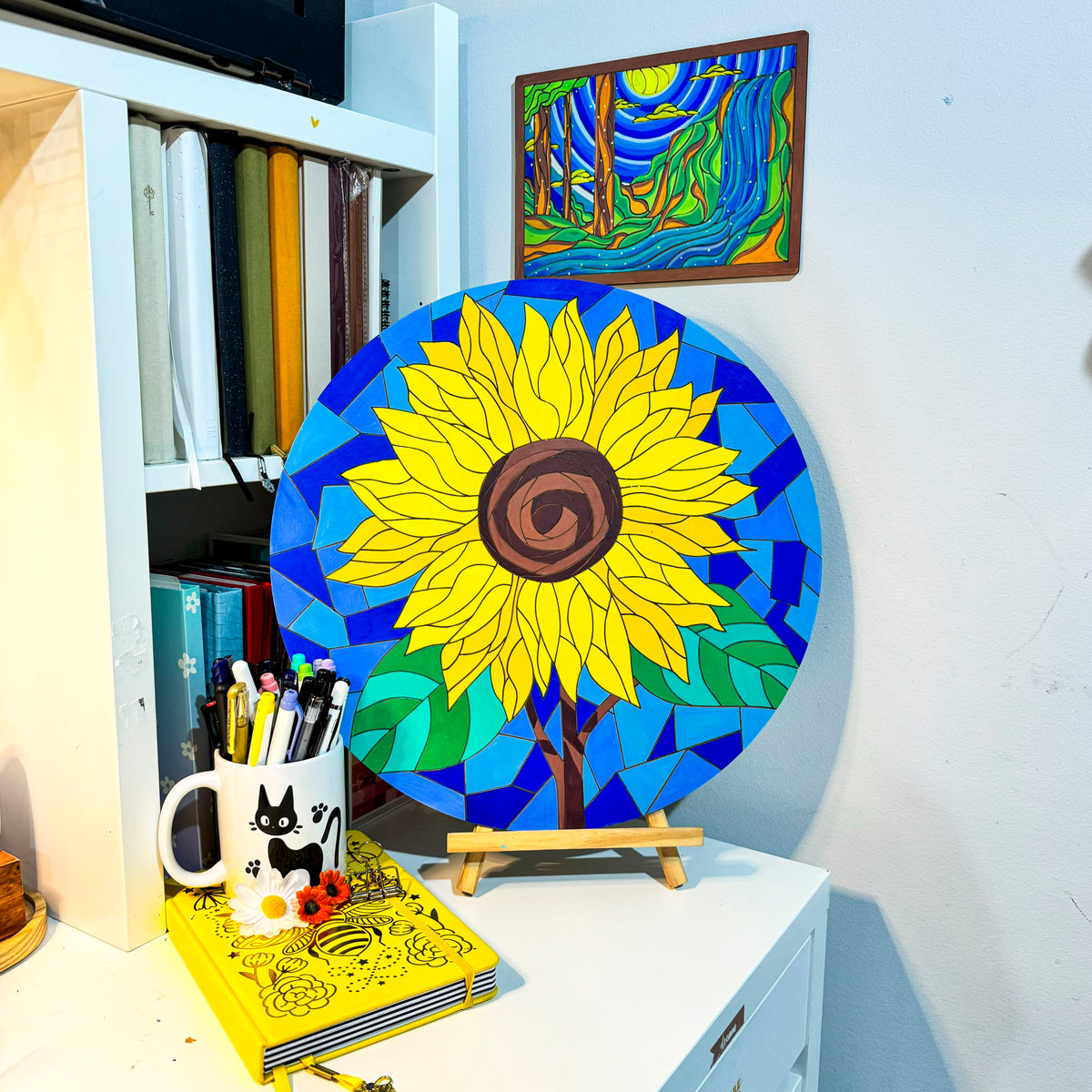 Life of Colour Mosaic Painting Kit - Sunflower with Acrylic markers