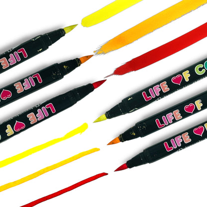 Rainbow Colours Brush Tip Acrylic Paint Pens – Set of 6