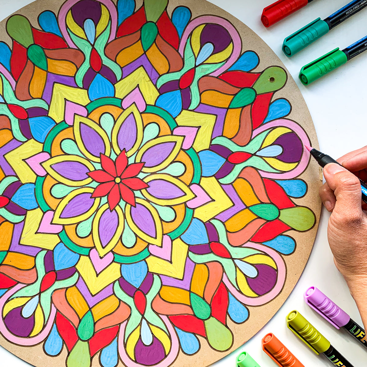 Life of Colour Mandala Painting Kit - The Dancer (Florals)