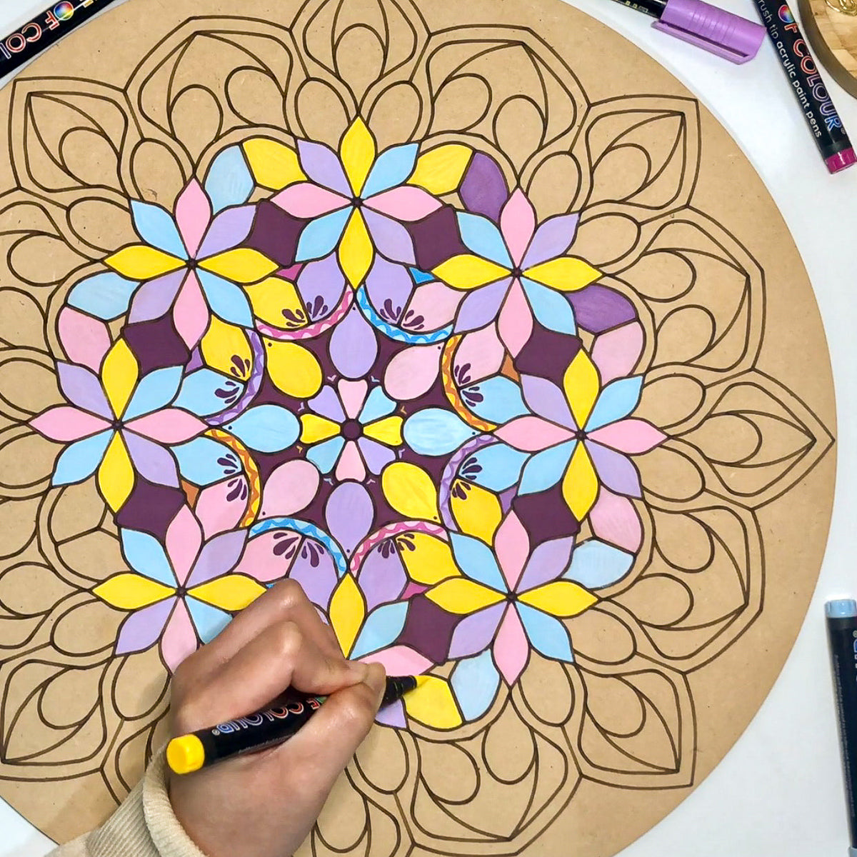 Life of Colour Black Mandala Painting Kit - The Kaleidoscope (Essentia