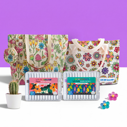 Tote Duo - Wildflower and Flower Mandala Tote Bundle