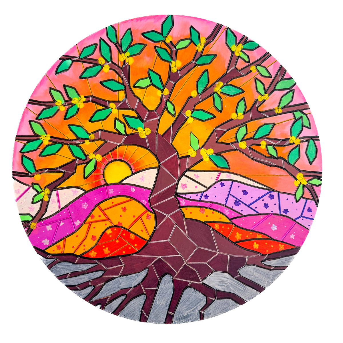 Life of Colour Mosaic Painting Kit - Tree of Life with Acrylic markers