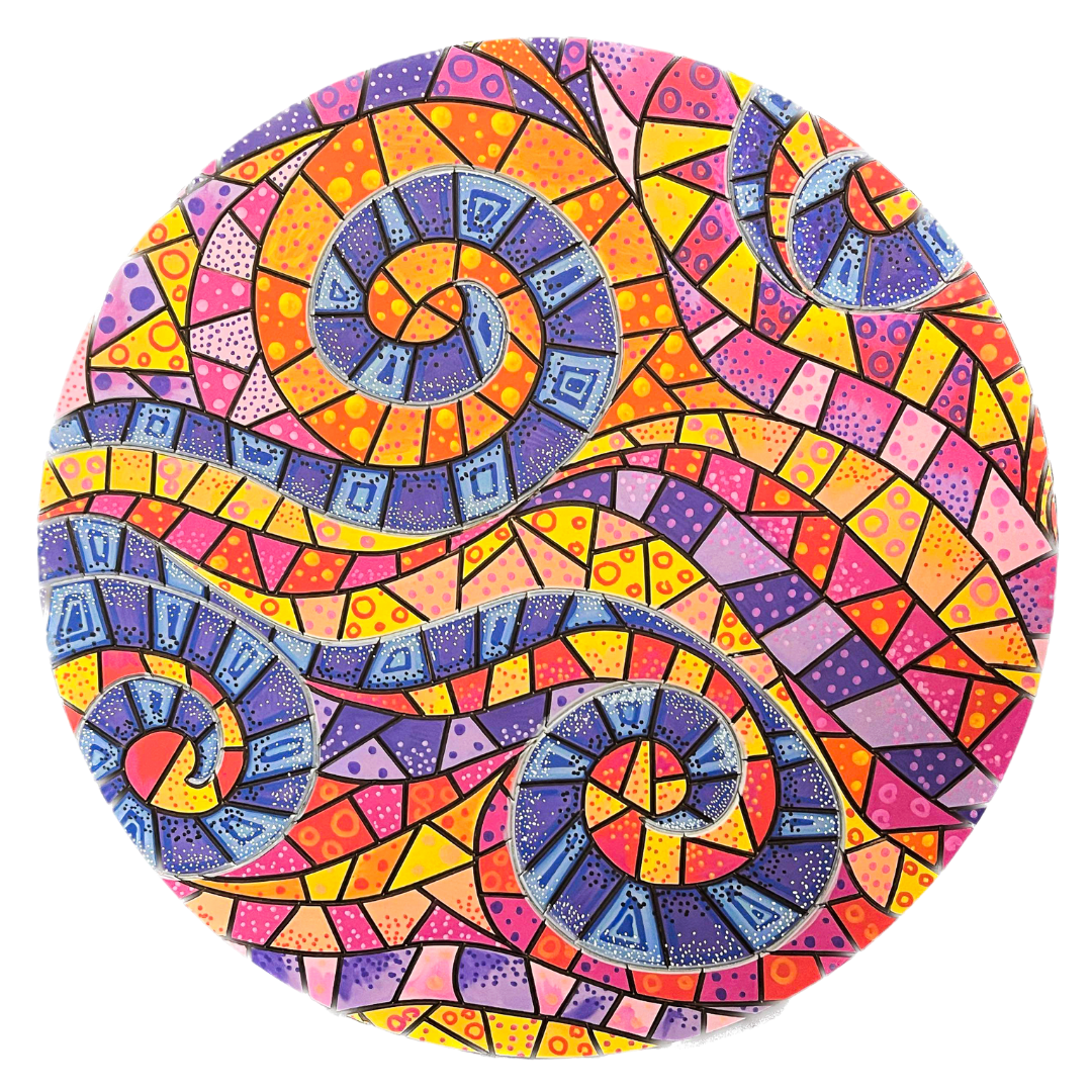 Life of Colour Mosaic Painting Kit - The Wave with Acrylic markers