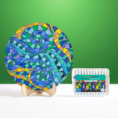 Life of Colour Mosaic Painting Kit - The Wave with Acrylic markers