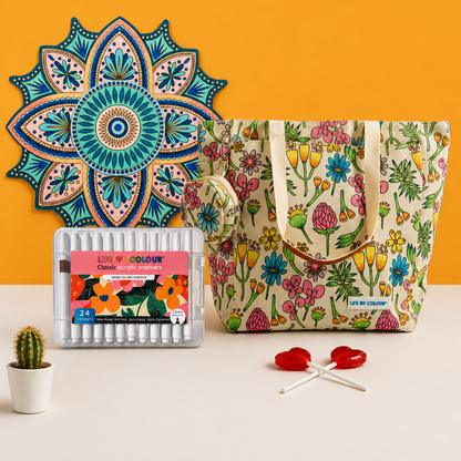 Wildflower Tote and 3D Mandala Board Bundle