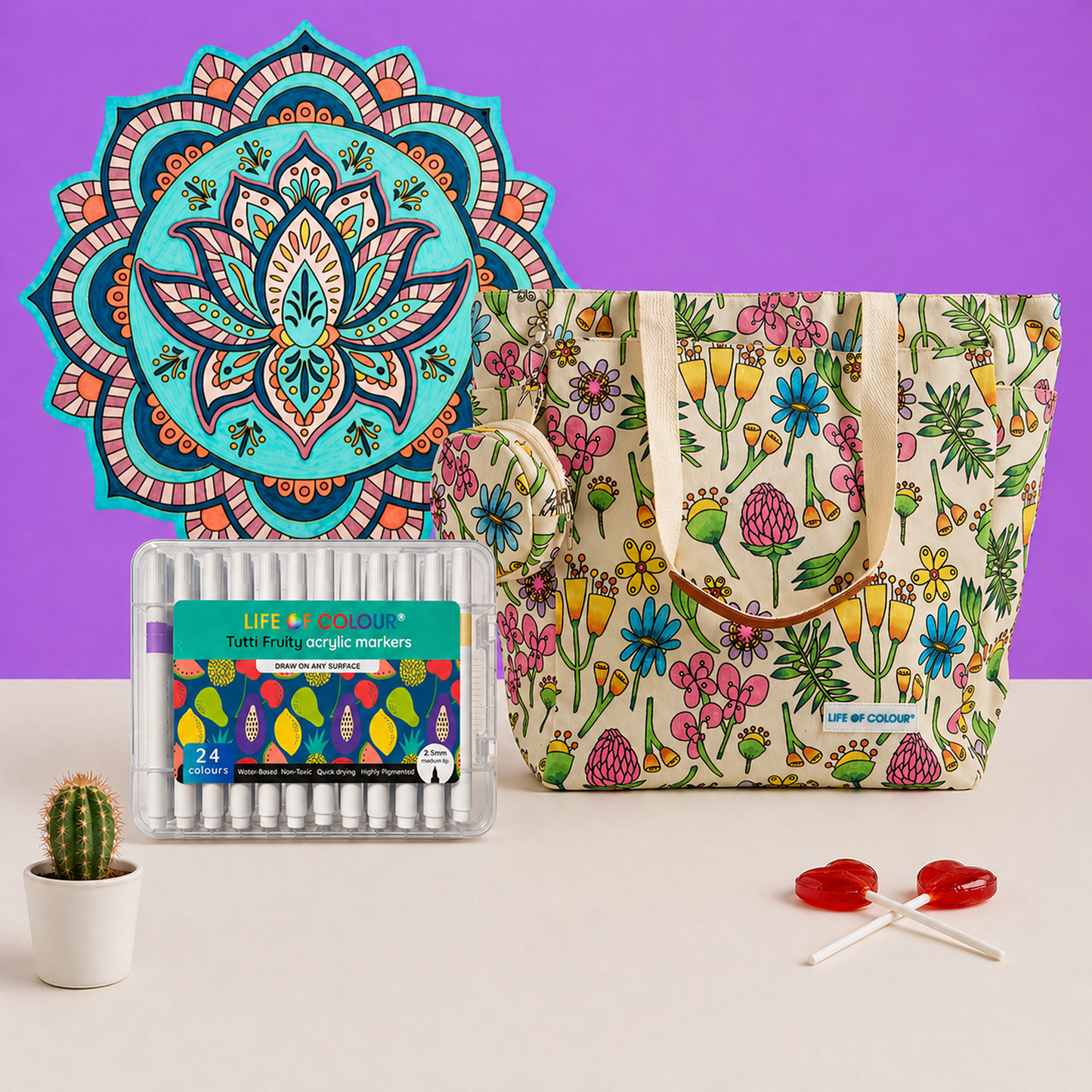 Wildflower Tote and 3D Mandala Board Bundle