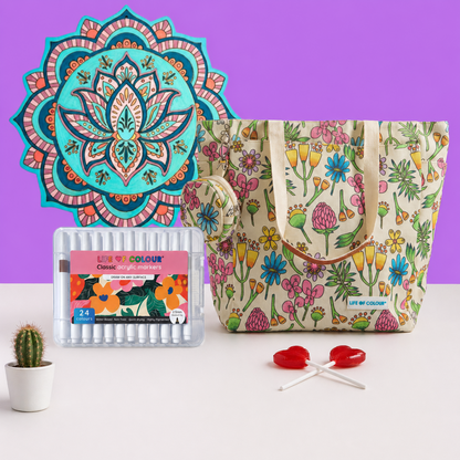 Wildflower Tote and 3D Mandala Board Bundle