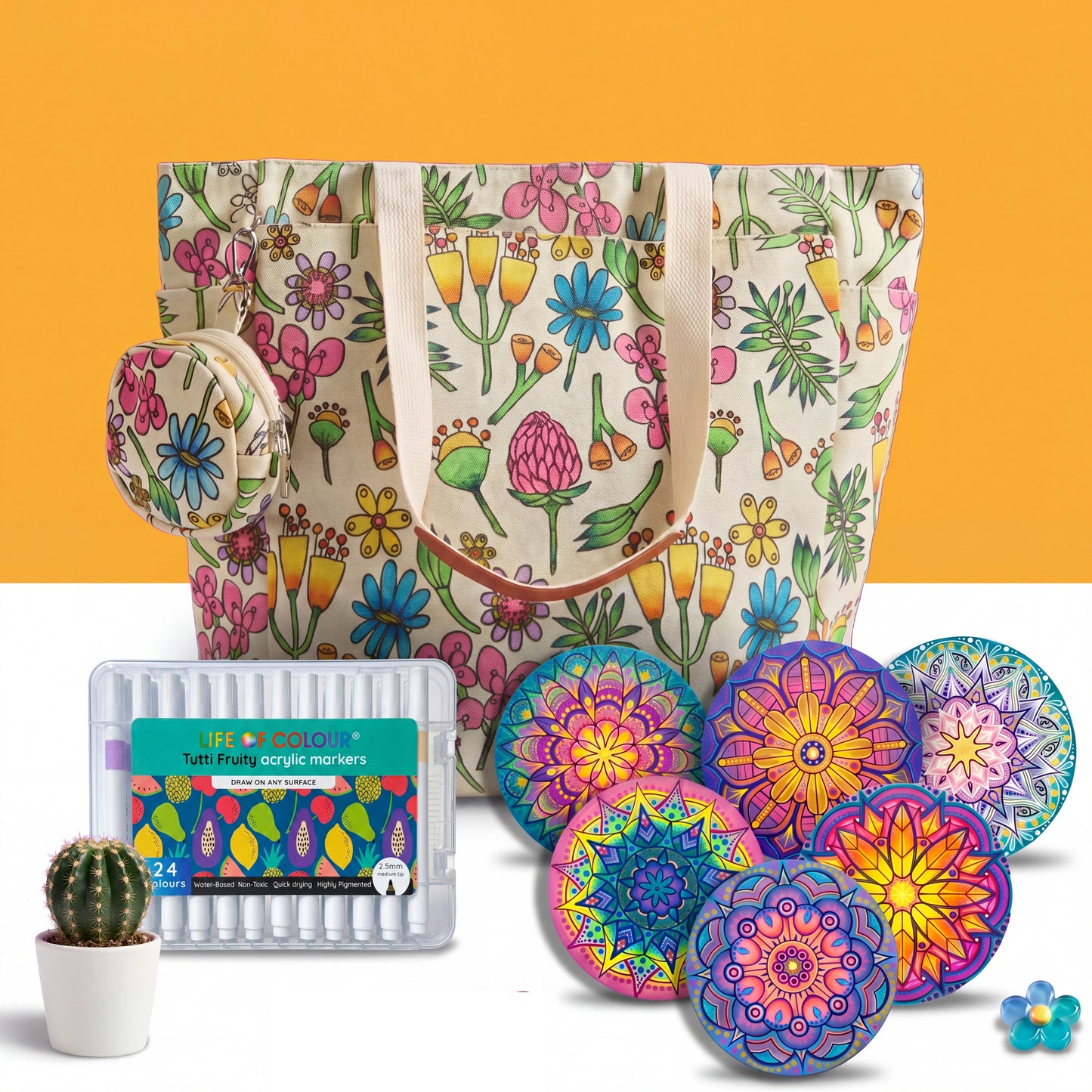 Wildflower Tote and Mini Mandala Bundle
