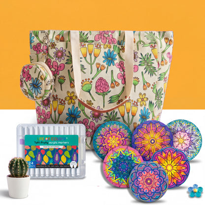Wildflower Tote and Mini Mandala Bundle