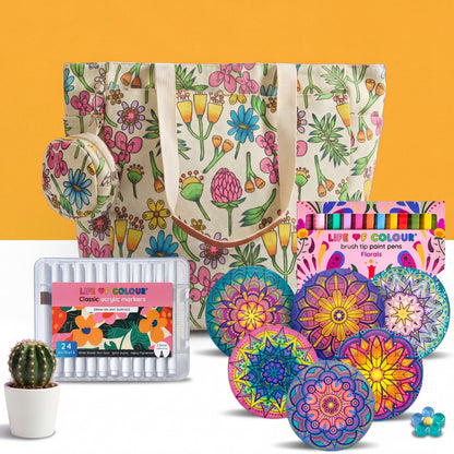 Wildflower Tote and Mini Mandala Bundle