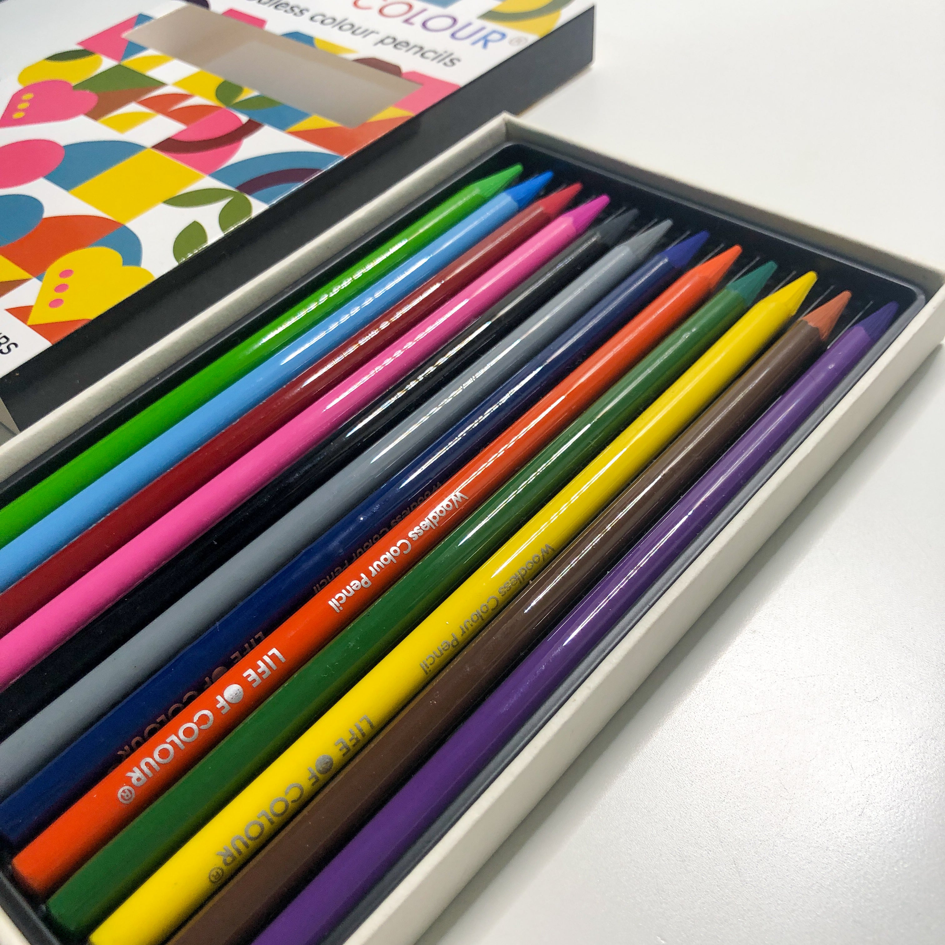 12 Colour woodless pencils for colouring, sketching and drawing for all