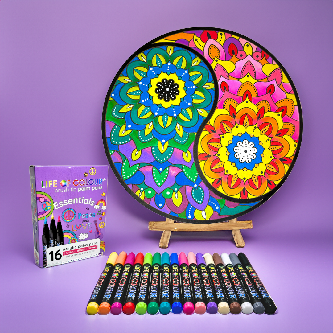Life of Colour Yin Yang Painting Kit with Essential Brush Tips