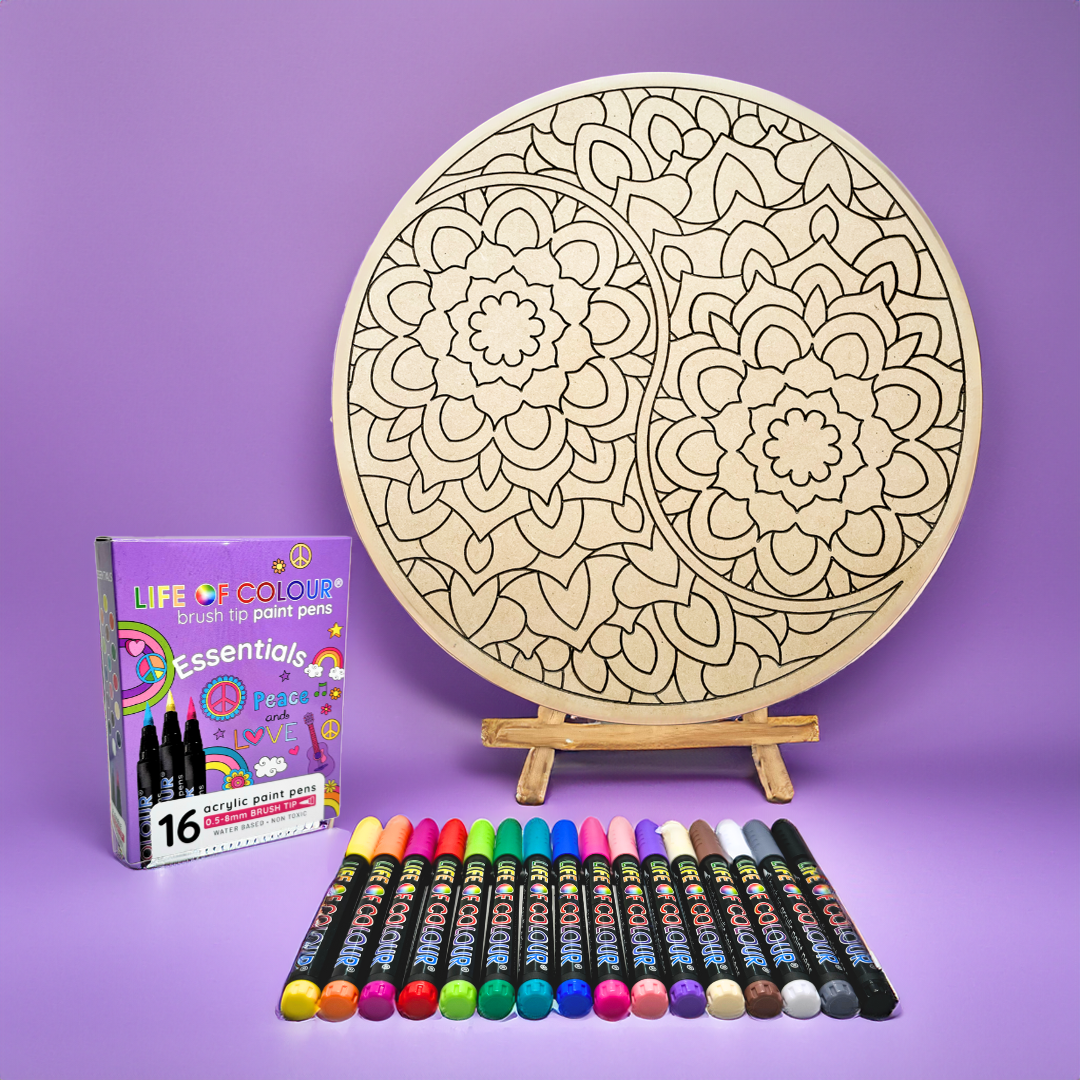 Life of Colour Yin Yang Painting Kit with Essential Brush Tips