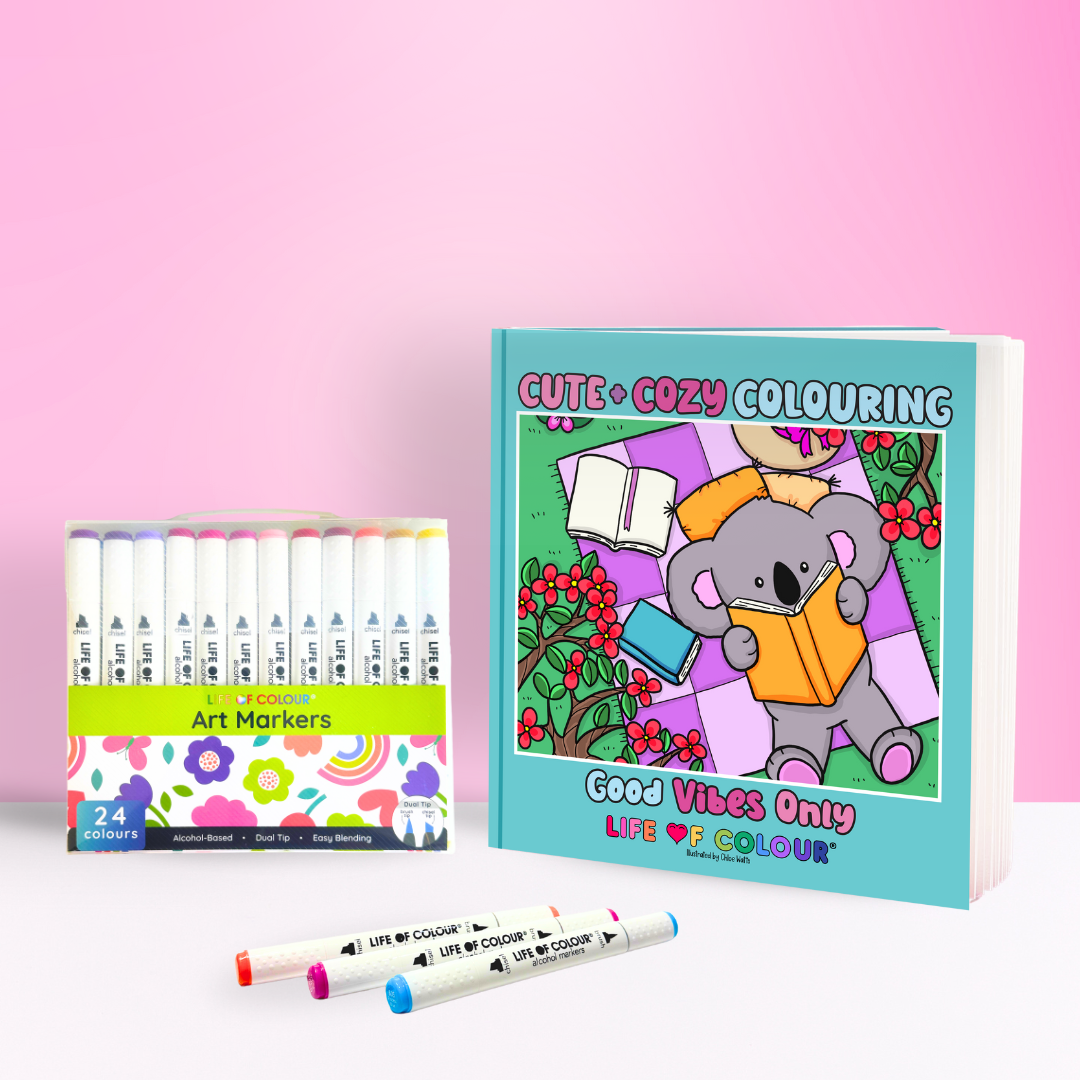 Cute and Cosy Colouring Book Volume 2- Good Vibes only