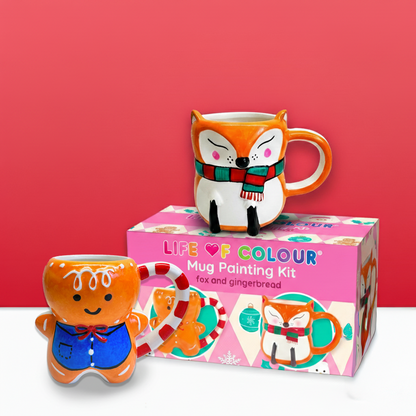 Christmas Mug Painting Kit - Fox and Gingerbread