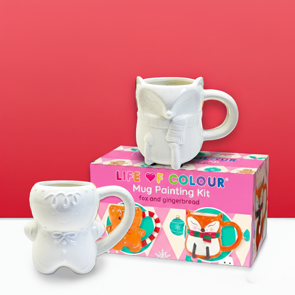 Christmas Mug Painting Kit - Fox and Gingerbread