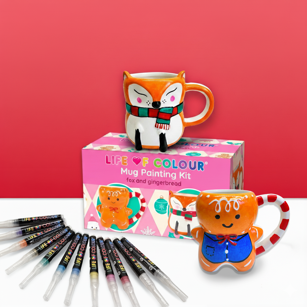 Christmas Mug Painting Kit - Fox and Gingerbread