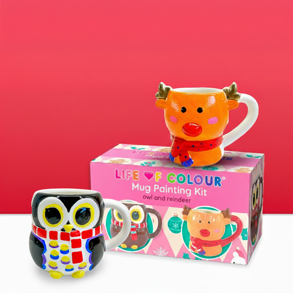 Christmas Mug Painting Kit - Owl and Reindeer