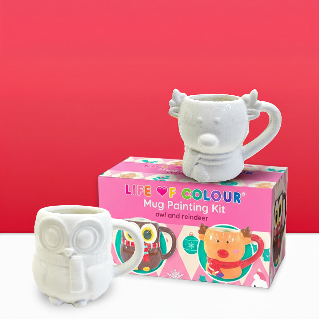 Christmas Mug Painting Kit - Owl and Reindeer