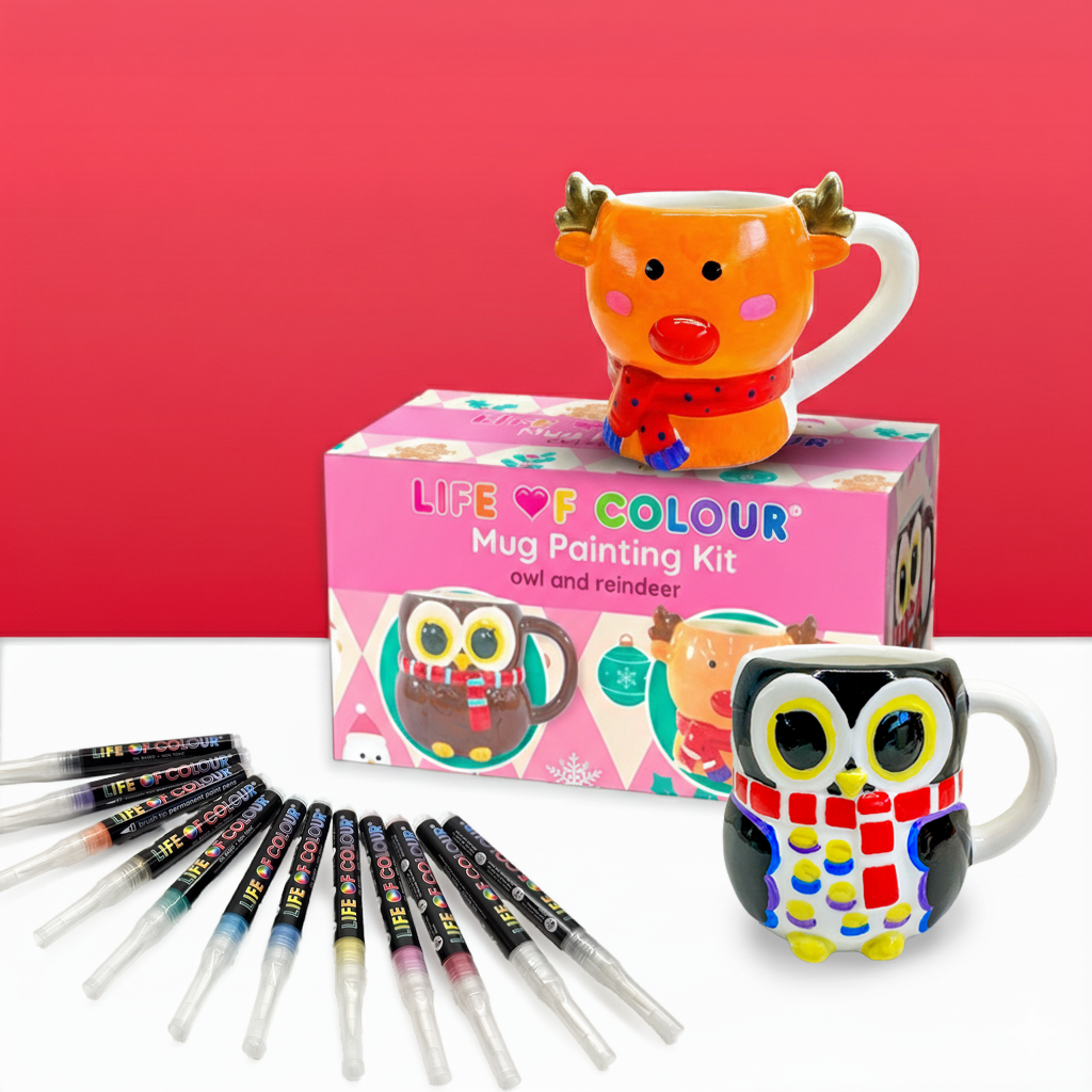 Christmas Mug Painting Kit - Owl and Reindeer