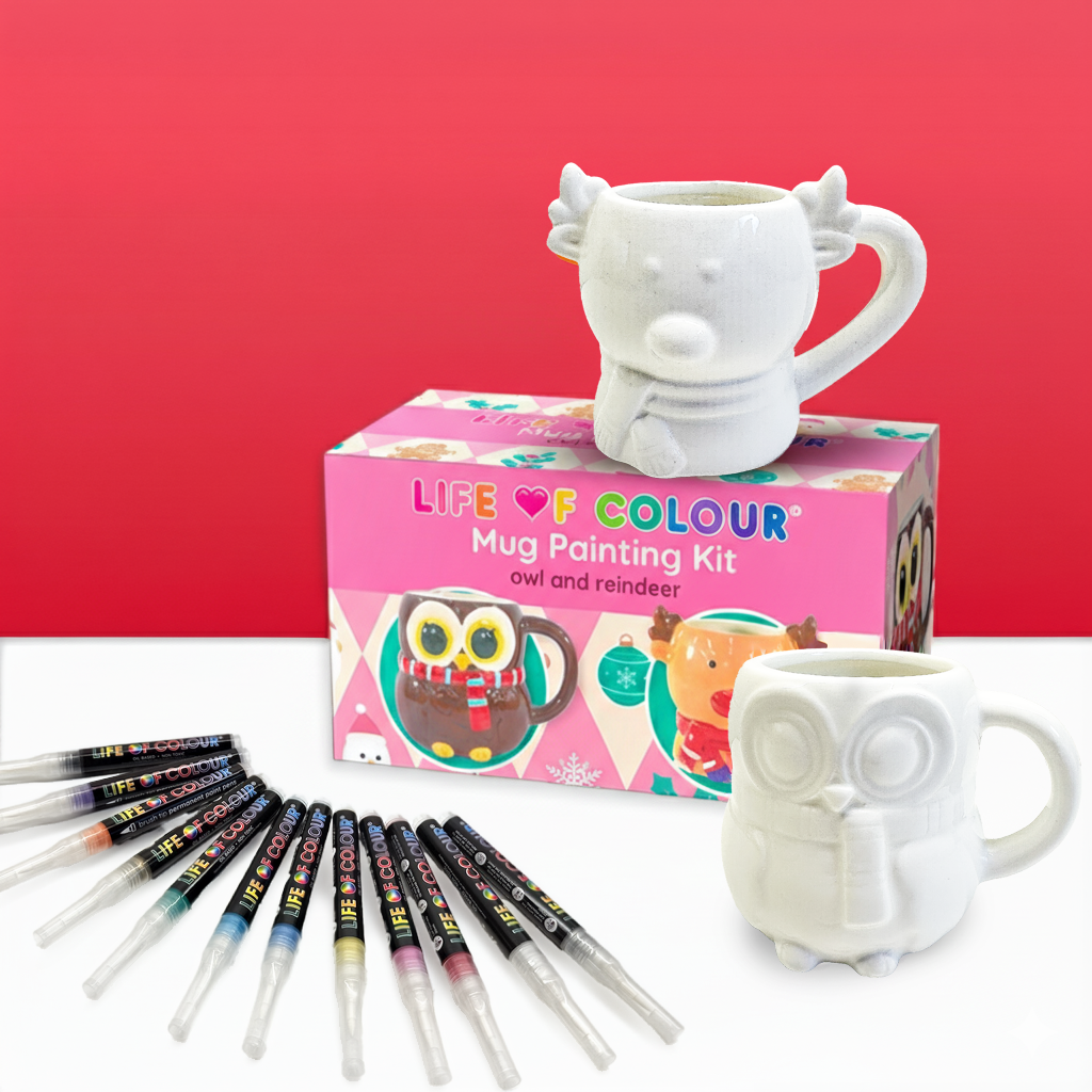 Christmas Mug Painting Kit - Owl and Reindeer