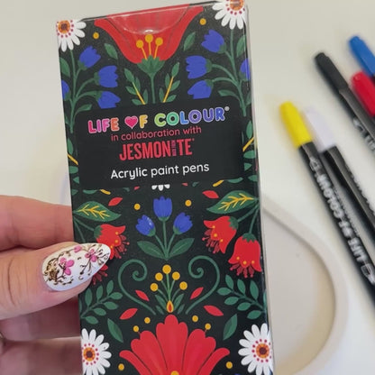 Jesmonite® x Life of Colour Classic Colour Dual Tip Acrylic Paint Pens - Set of 6