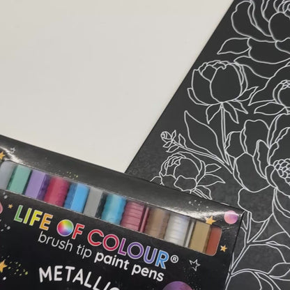 Metal Poster Painting Kit - Peonies