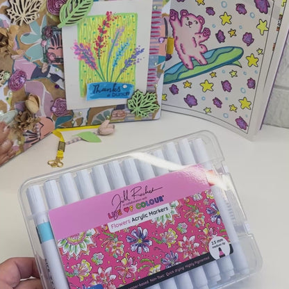 "Flowers" Acrylic Markers  - set of 24 Flower inspired tones