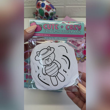 Cute and Cosy Colour-In Sticker Pack