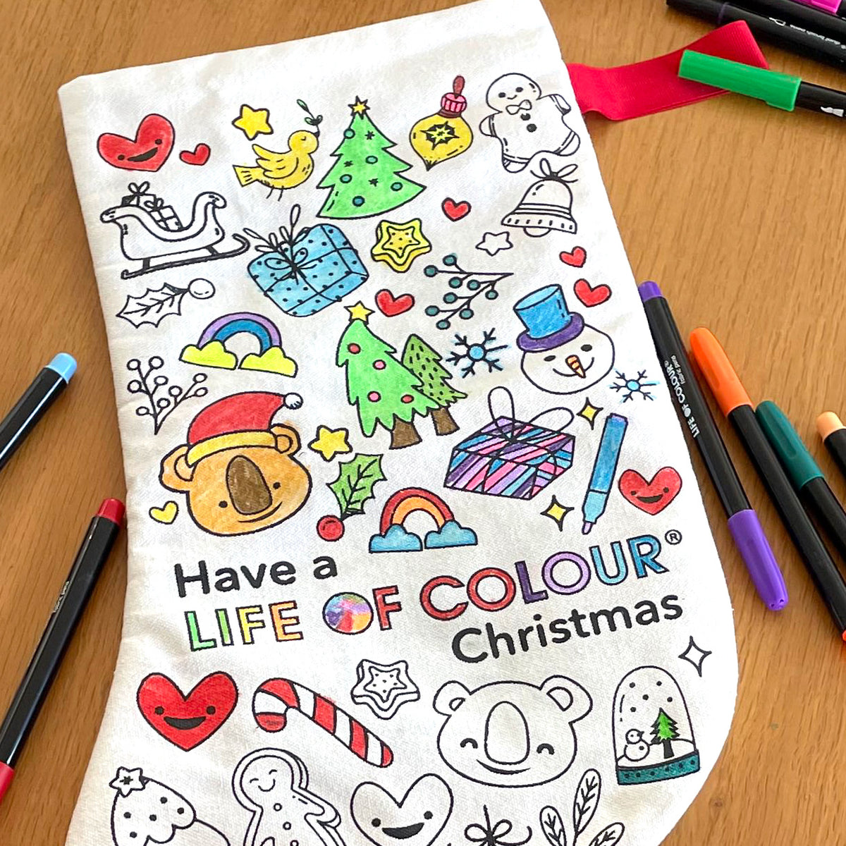 Colour-in Christmas Stocking