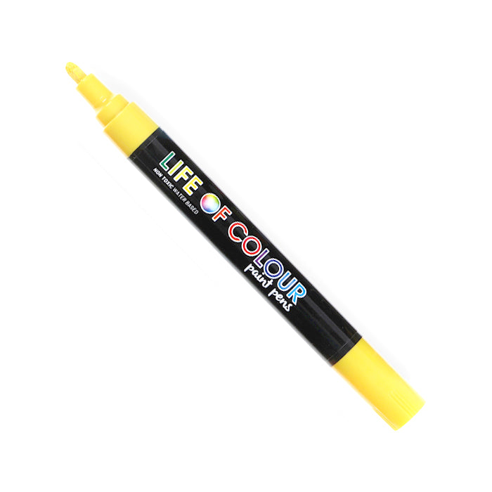 Yellow 3mm Medium Tip Acrylic Paint Pen Life of Colour