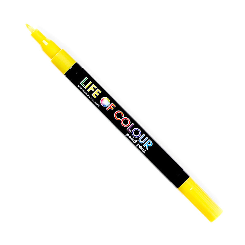 Yellow 1mm Fine Tip Acrylic Paint Pen Life of Colour