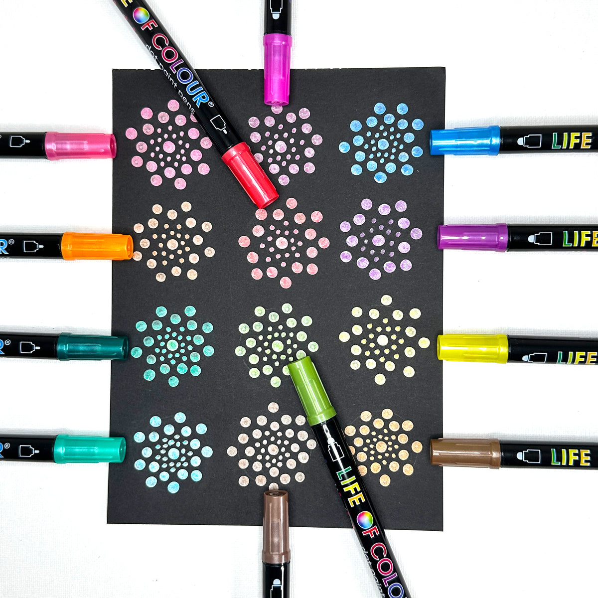 Metallic Dot Markers Acrylic Paint Pens -  Set of 12