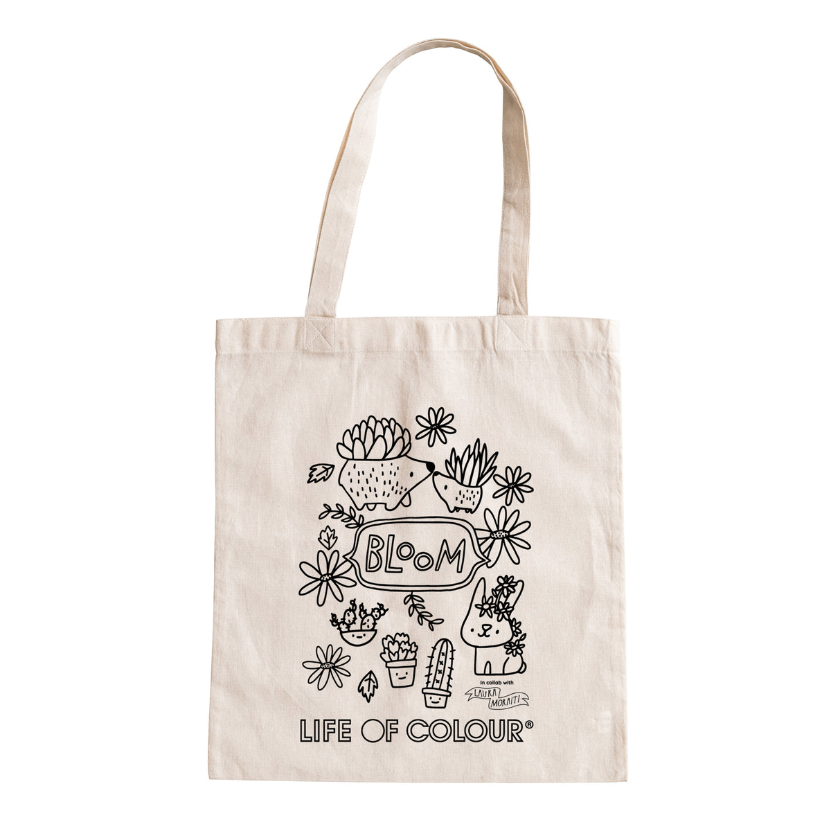 Colour-In Lineart Canvas Tote Bags