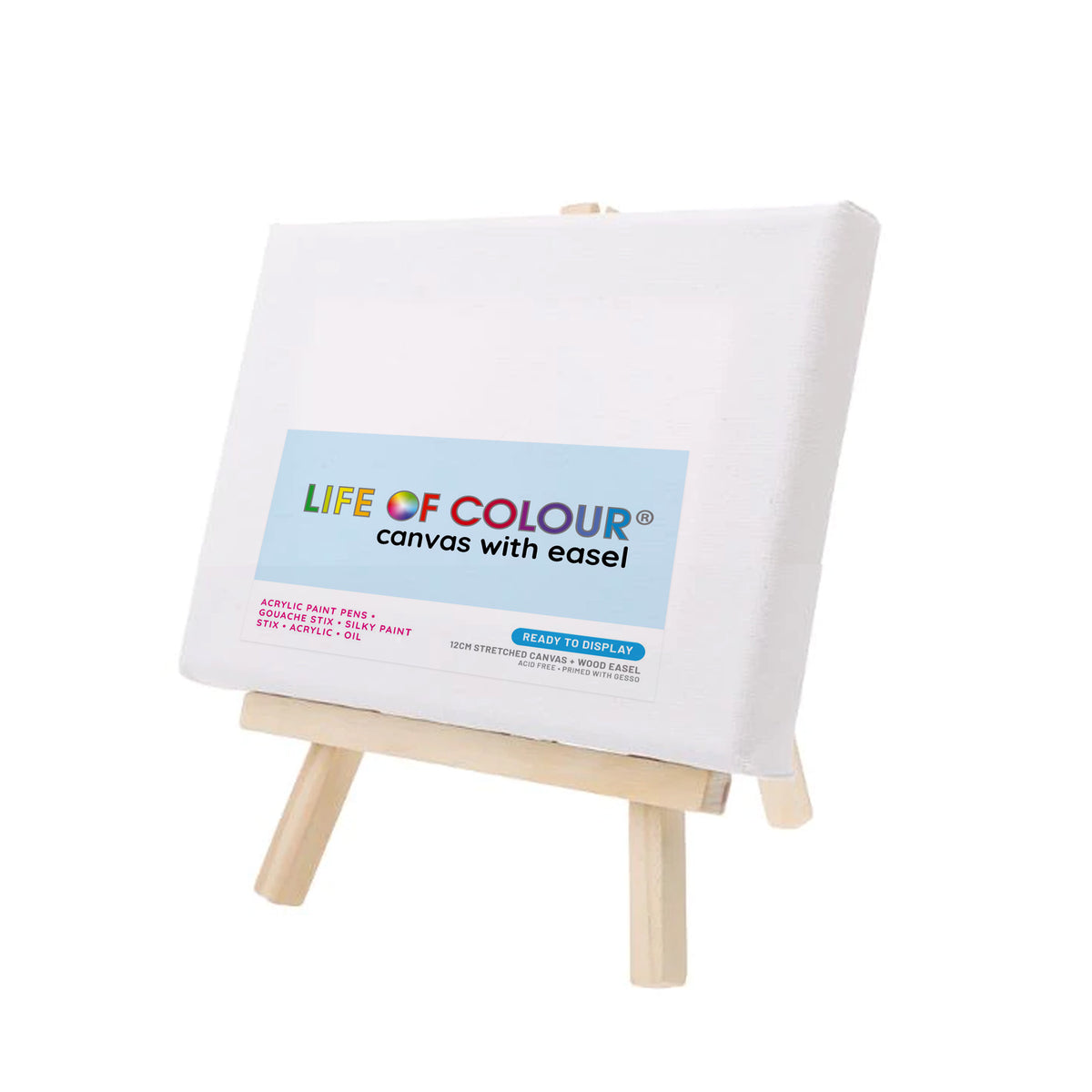 Mini Canvas and Easel Set With Mini Watercolor Paint in Bulk 12 for Kids